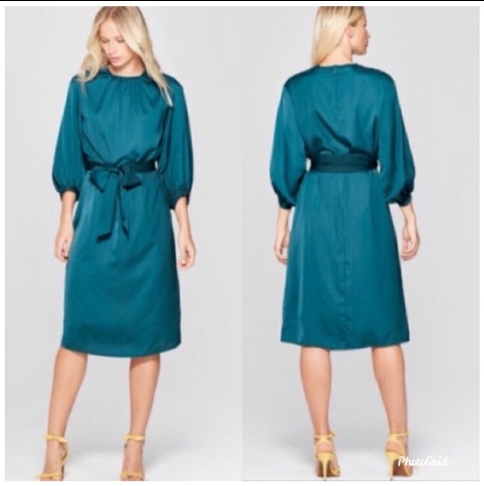 Who What Wear Midi Dress 3/4 Puff Sleeves
